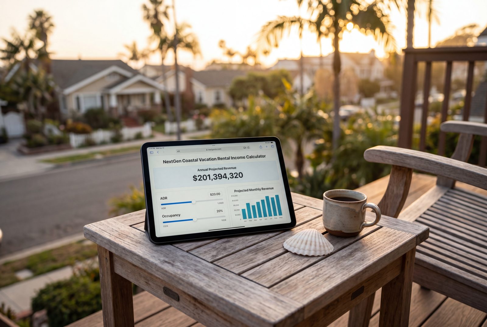 Vacation Rental Income Calculator, free tool from NextGen Coastal for California rental owners and investors