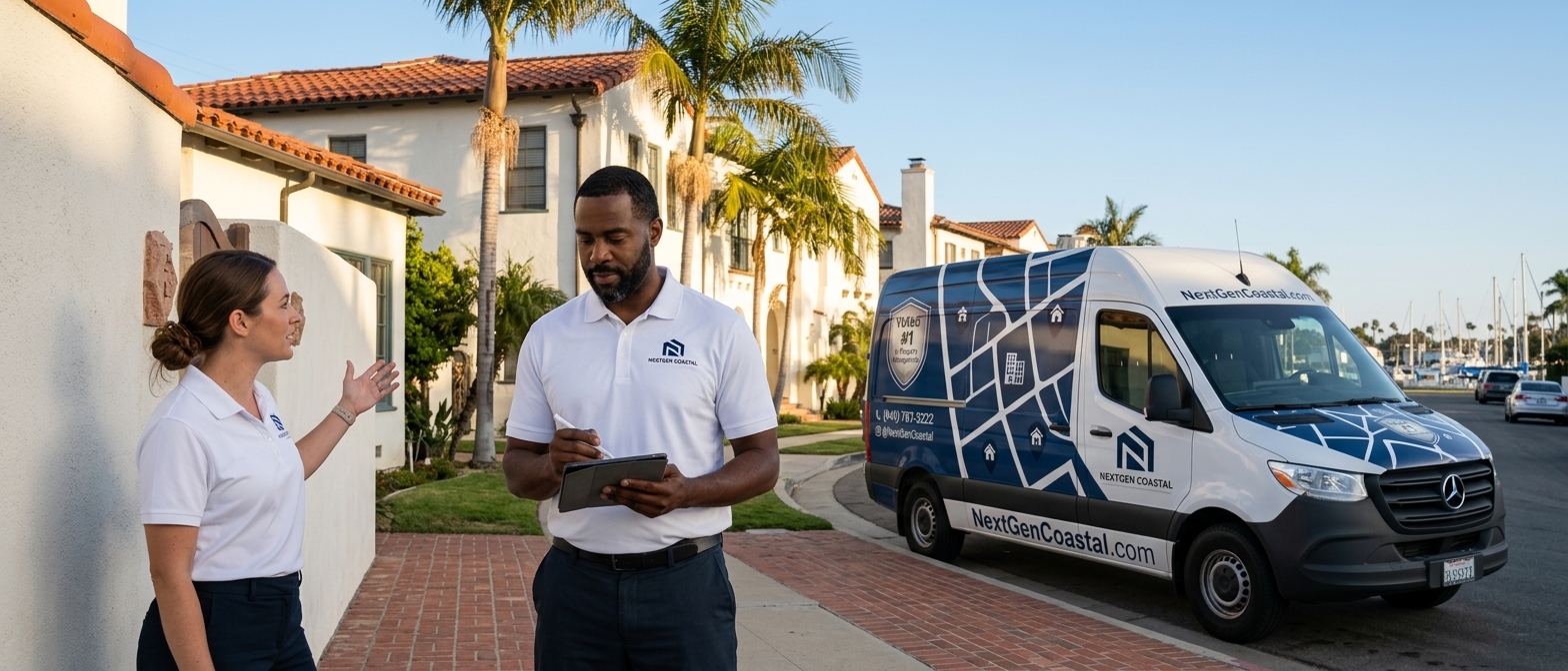 Long Beach property management by NextGen Coastal, rental property managers on the job