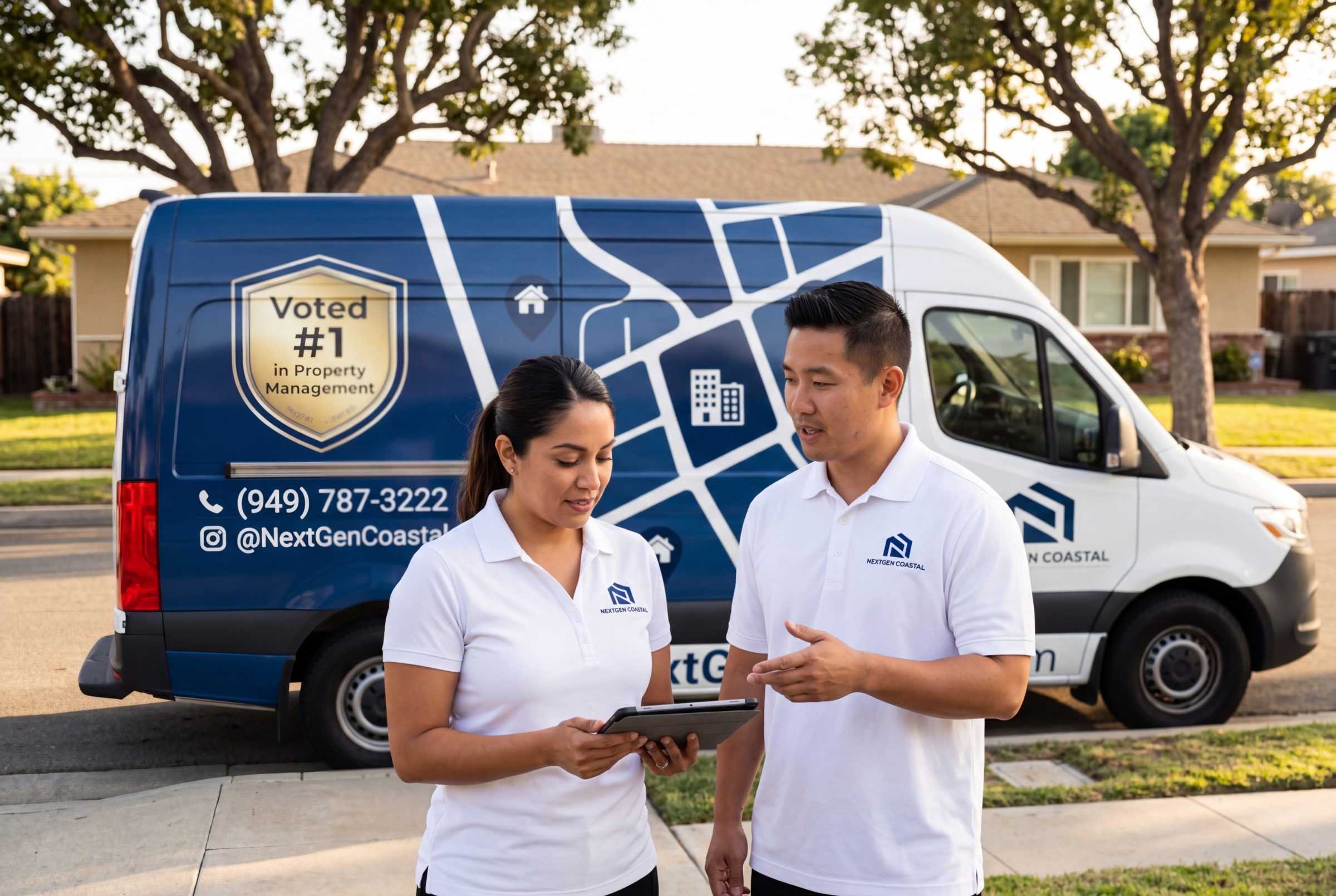 Costa Mesa property management by NextGen Coastal, rental property managers on the job