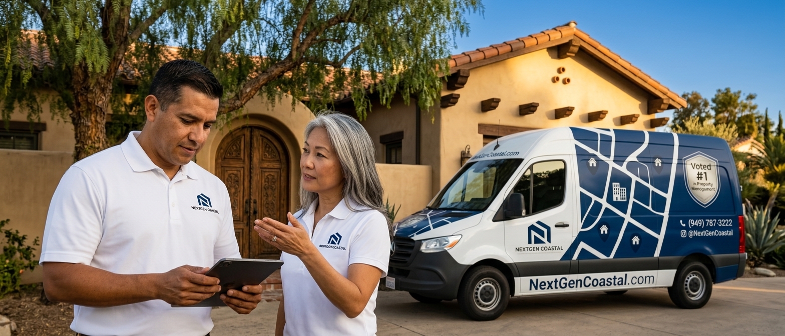 San Juan Capistrano property management by NextGen Coastal, rental property managers on the job