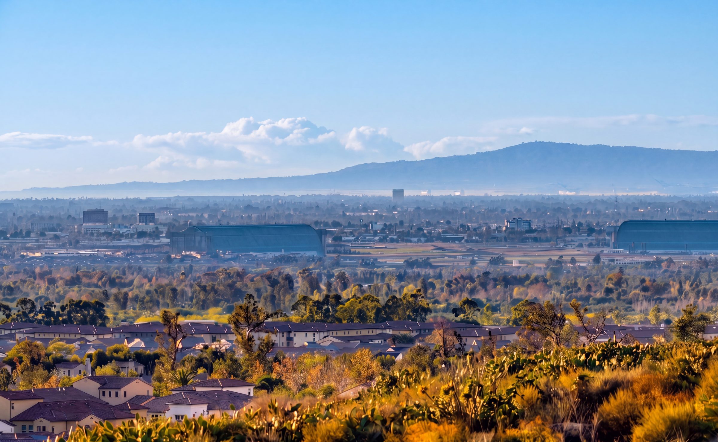 Aerial view of Tustin, Orange County, coastal California property management by NextGen Coastal at fees from 3.9%