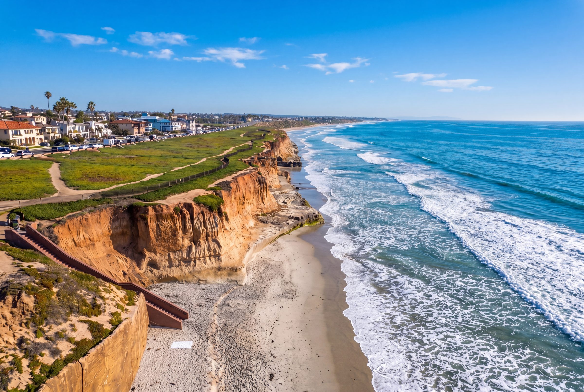 Aerial view of Carlsbad, San Diego County, coastal California property management by NextGen Coastal at fees from 3.9%