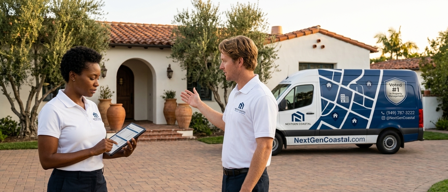 Del Mar property management by NextGen Coastal, rental property managers on the job