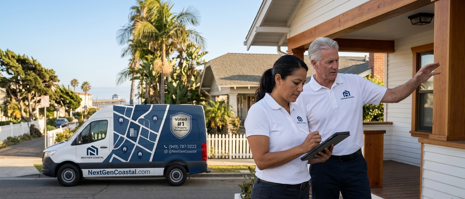 Oceanside property management by NextGen Coastal, rental property managers on the job