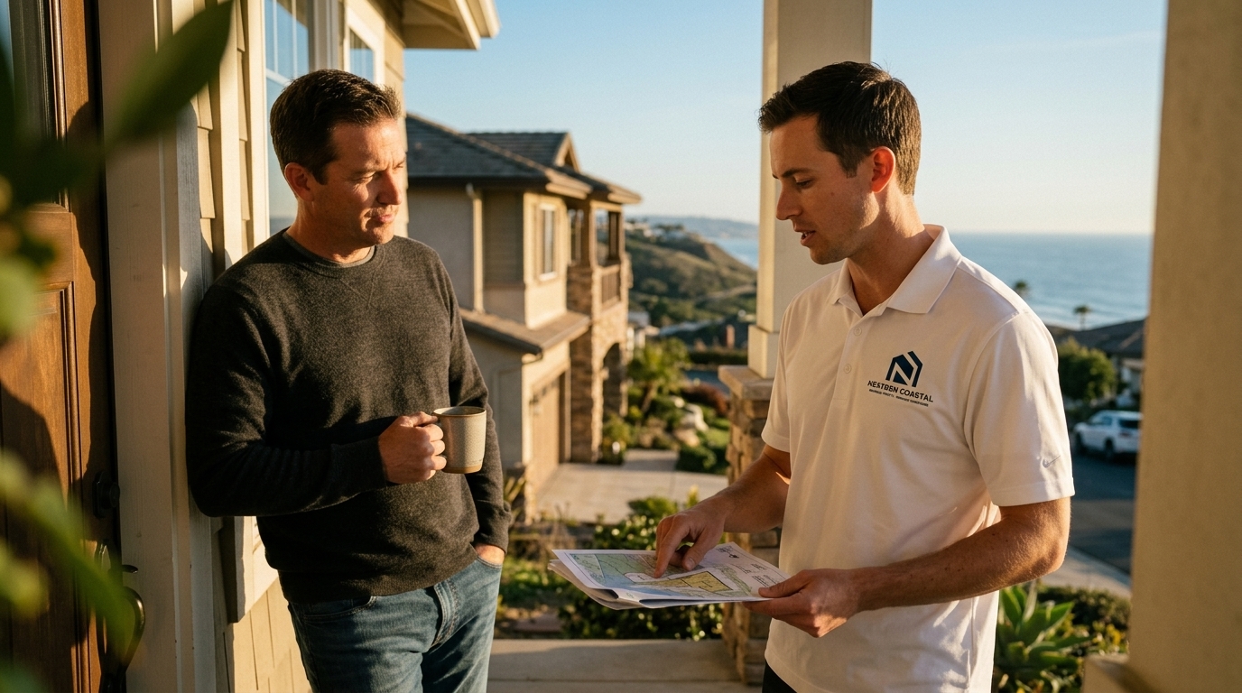 Fire Mountain neighborhood in Oceanside, California, Hillside neighborhood with ocean views