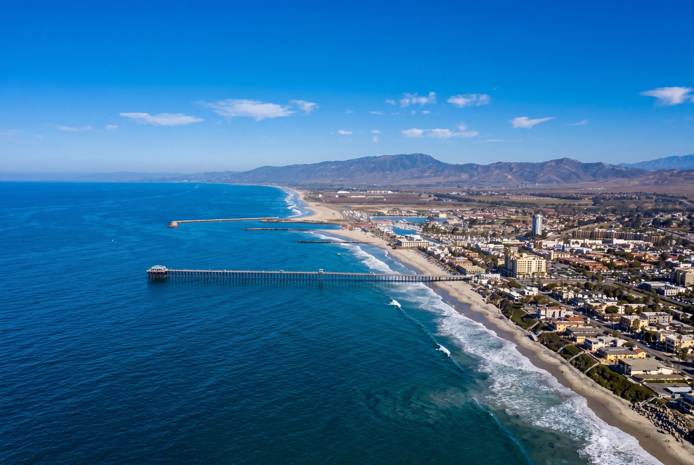 Aerial view of Oceanside, San Diego County, coastal California property management by NextGen Coastal at fees from 3.9%