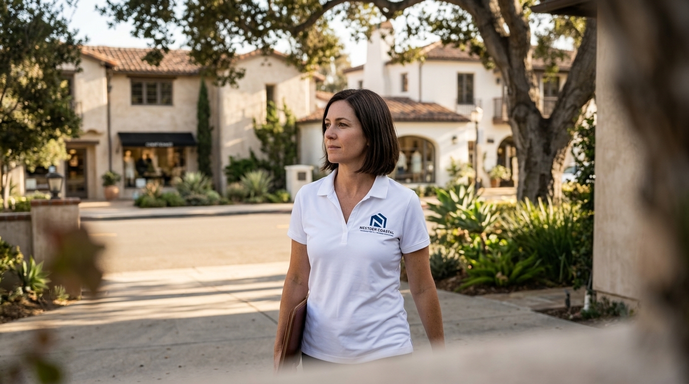 Lower Village neighborhood in Montecito, California, Near Coast Village Road with boutique living