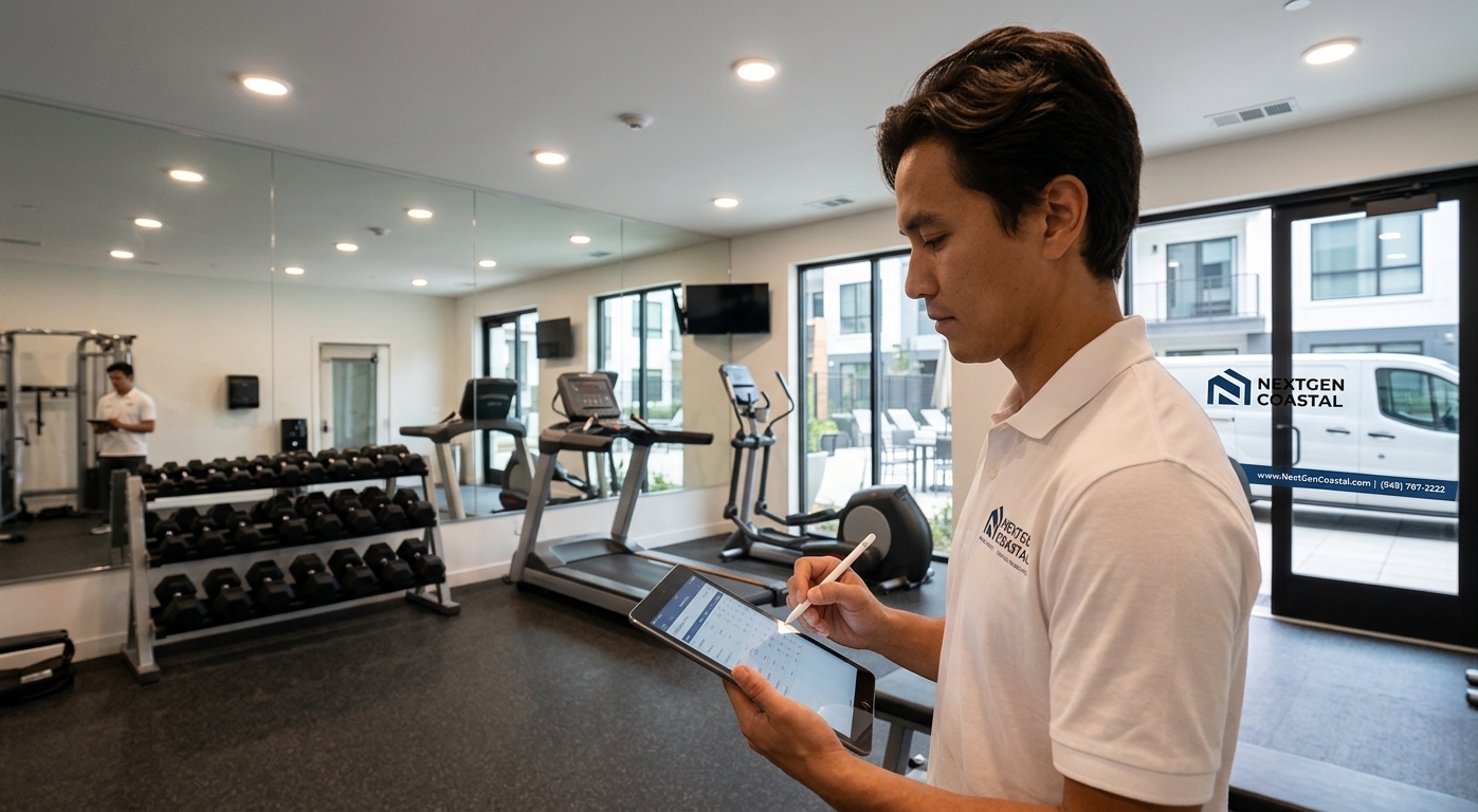 Apartment fitness center common area