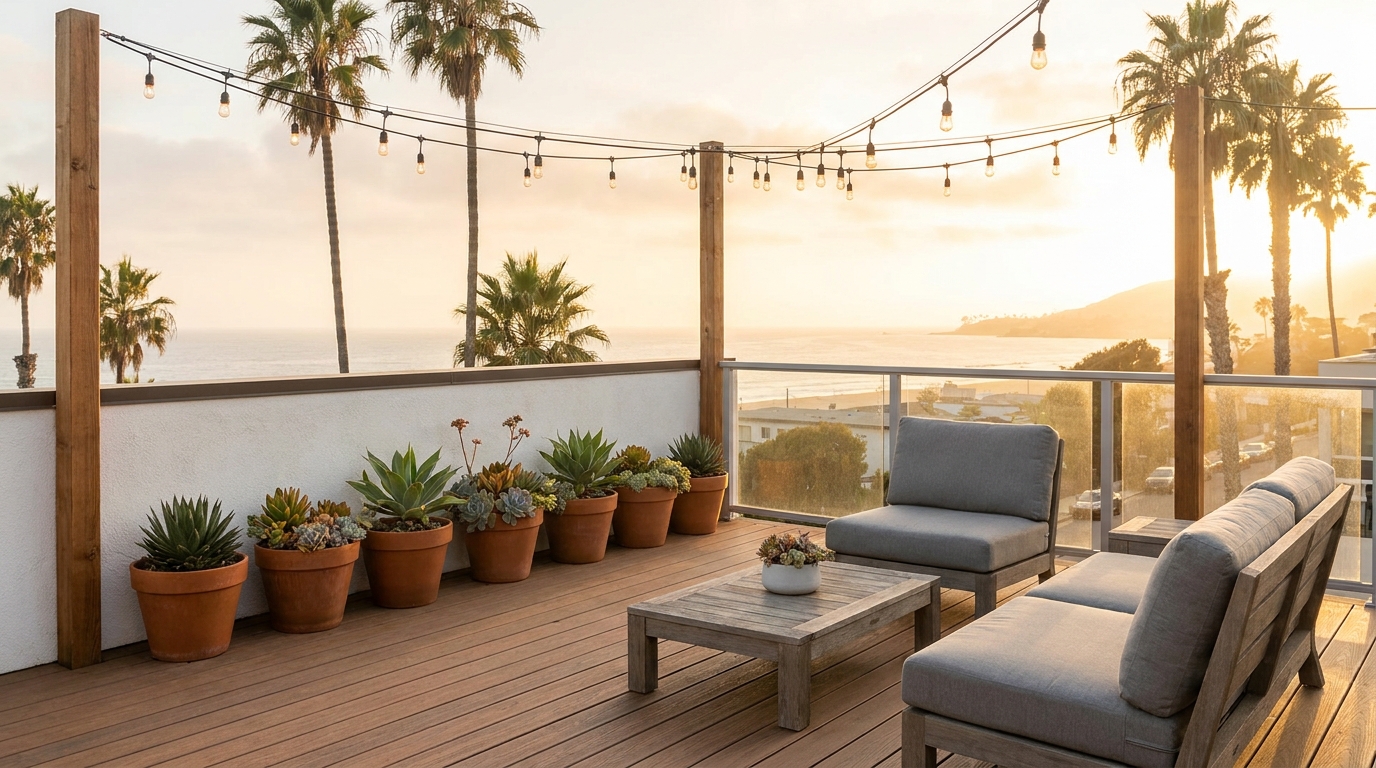 Apartment rooftop deck common area