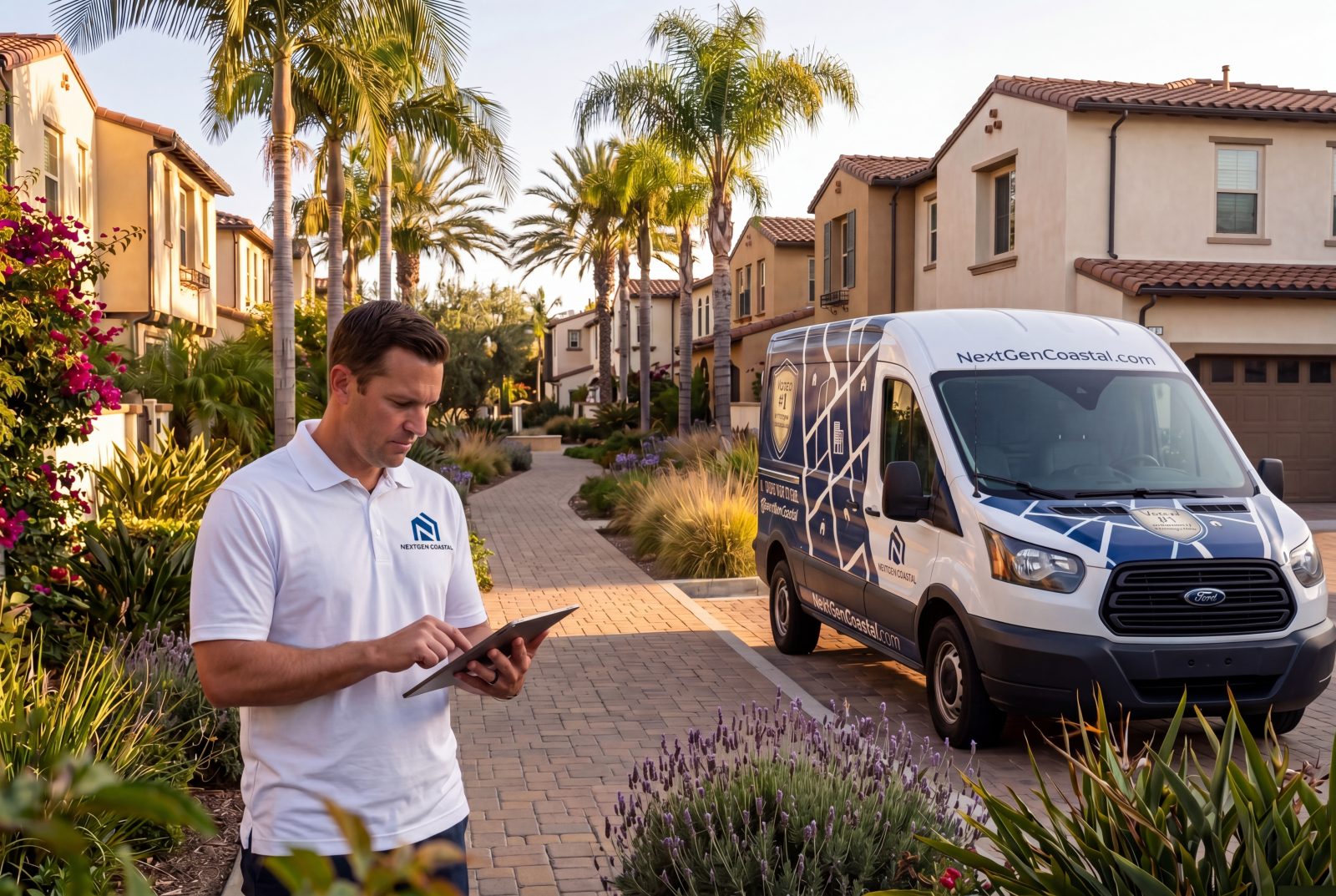 HOA paver walkway and landscaping