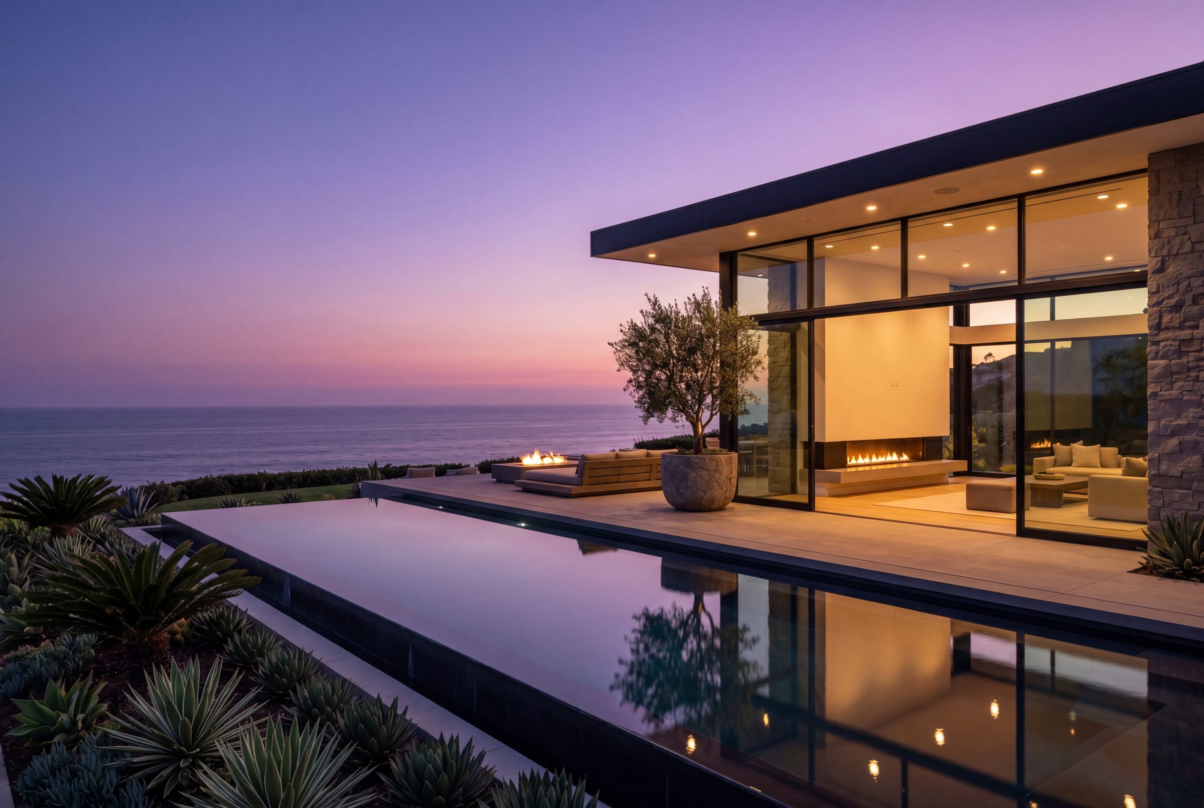 Coastal California oceanfront luxury estate represented by NextGen Coastal, white-glove tenant placement and concierge management for $20K+/mo properties