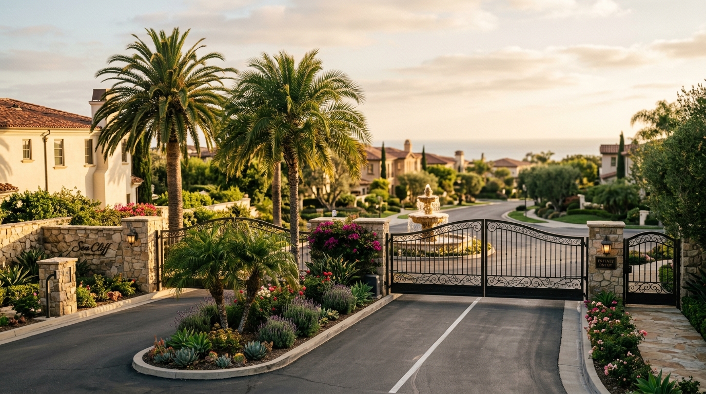 Coastal California HOA community entrance