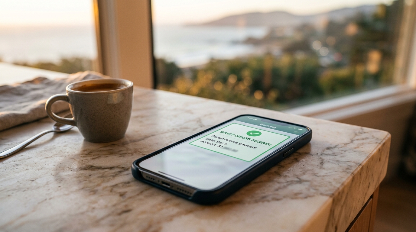 Owner direct deposit payout notification